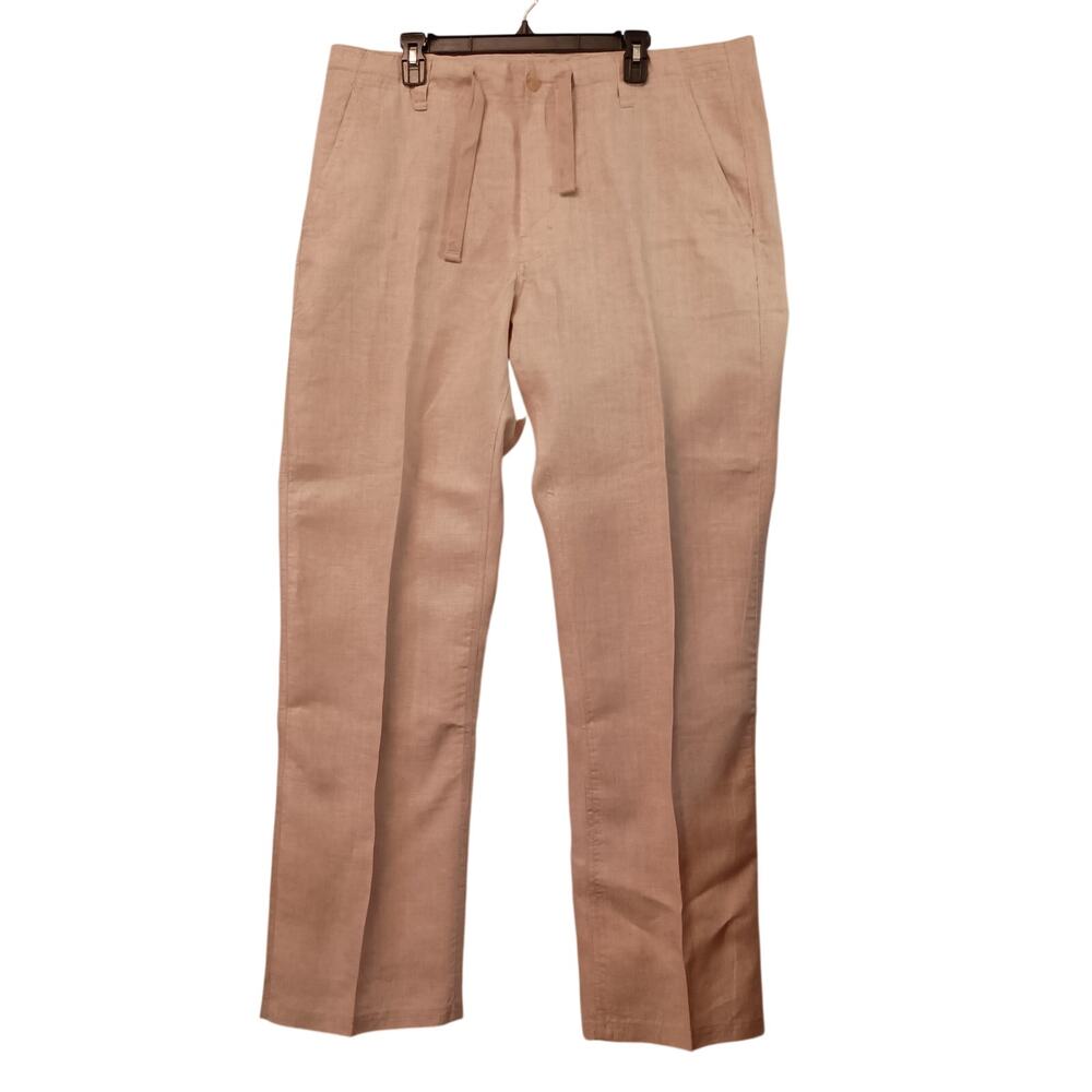 SeanJohn Men's Linen Wide Leg Pants Draw String Front Pockets 38X33 Resort Wear